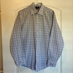 Calvin Klein Men’s Slim Fit Non Iron Blue/White Dress Shirt Sz L 16.5 34/35